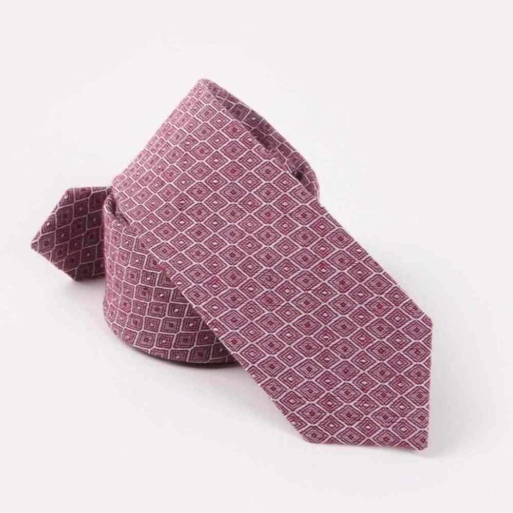 Mens Tie Red Patterned Necktie